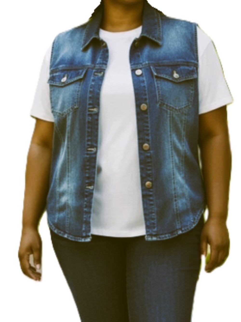 Chico's Classic Denim Vest size 2